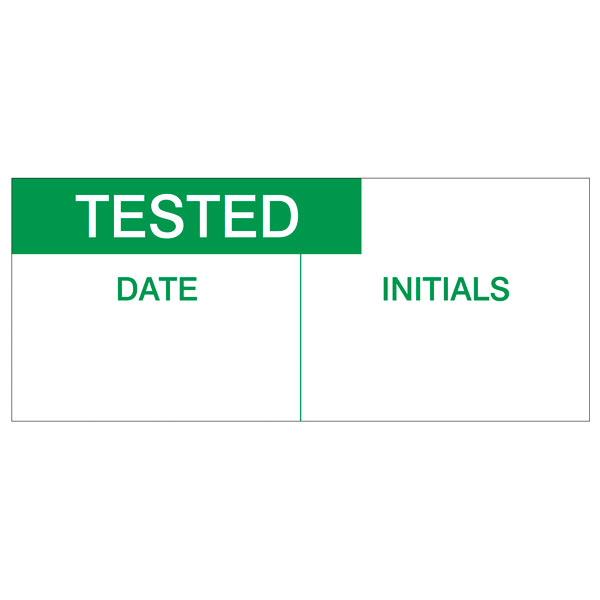 Tested, Date And Initial Labels, Green On Nylon Cloth 38 x 15mm Pa...
