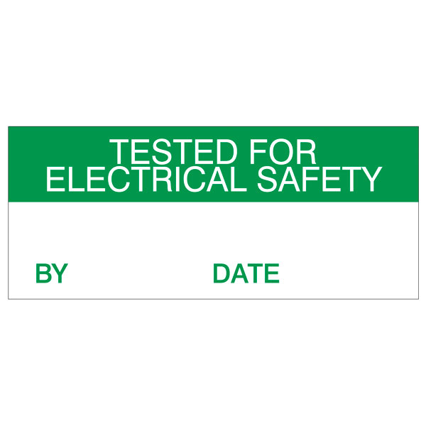 Tested For Electrical Safety Labels Green On Nylon Cloth 38 x 15mm...