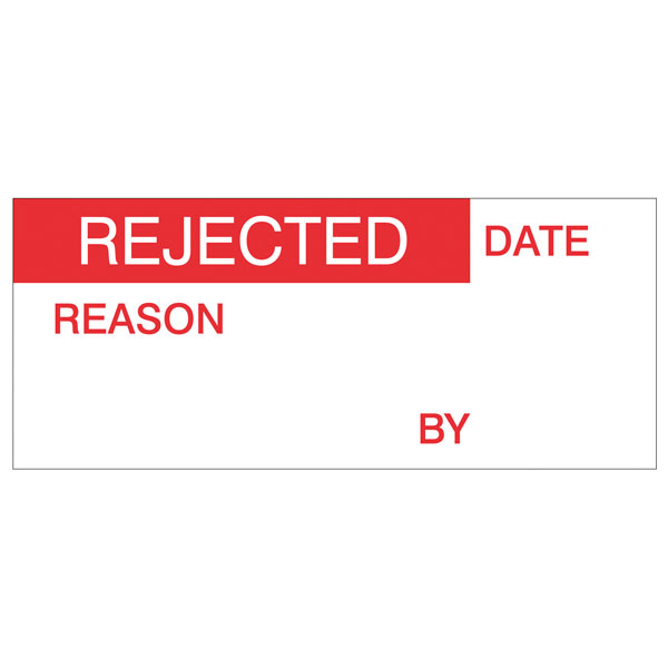 Rejected Labels, Red On Nylon Cloth 38 x 15mm, Pack Of 140
