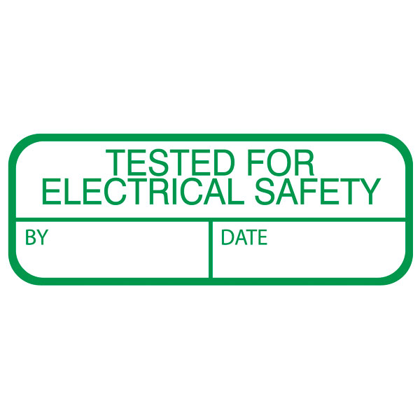 Tested For Electrical Safety Labels, Green Mark & Seal, 40 x 15mm,...