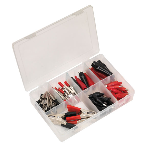 Sealey AB023CA Crocodile Clip Assortment 60pc Red & Black