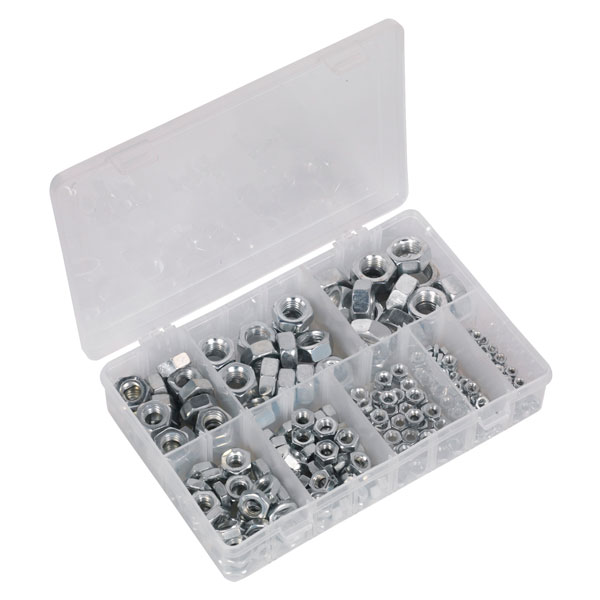 Sealey AB046SN Steel Nut Assortment 255pc M4-M16 DIN 934 Metric