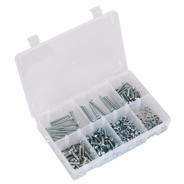 Sealey AB049SNW Setscrew, Nut & Washer Assortment 444pc High Tensi...