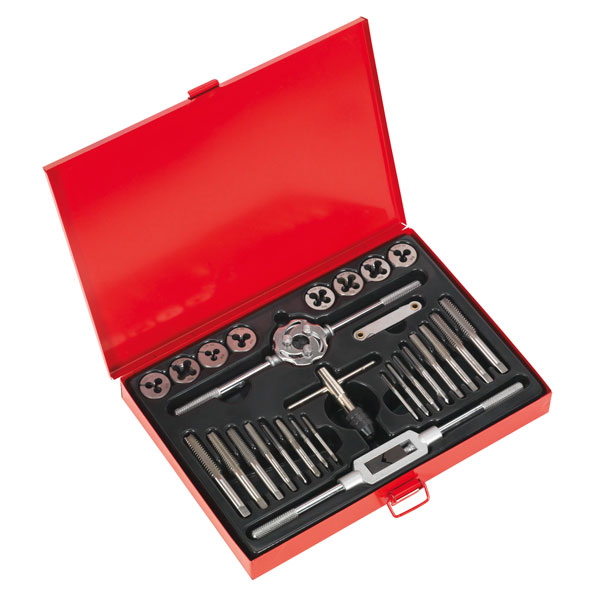 Sealey AK3028BSW Tap & Die Set 28pc Split Dies Imperial BSW
