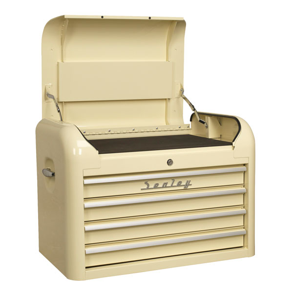 Sealey AP28104BWS Topchest 4 Drawer Retro Style - Blue with White ...