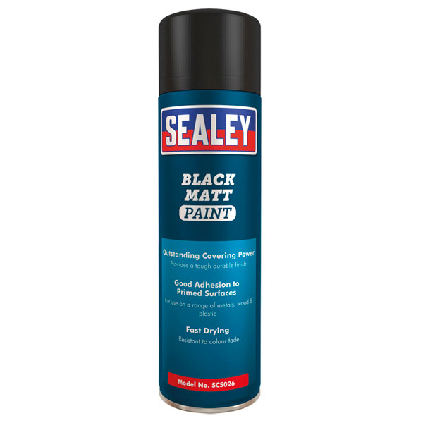 Sealey SCS025 Black Gloss Paint 500ml Pack of 6