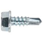 Sealey Self Drilling Screws Hex Head Zinc DIN 7504K, Packs of 100