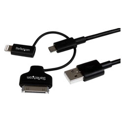 StarTech.com Lightning Or 30-Pin Dock Or Micro-USB To USB Cables