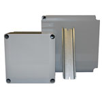 Hylec DN Series Grey ABS DIN Rail Enclosures with Grey or Clear Lids