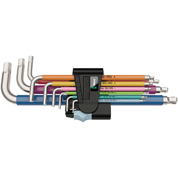 Wera 05022669001 3950 SPKL/9 Stainless Hex+ Key Set Multi Colour 1...