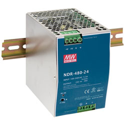 Mean Well NDR Series Slim/Economical DIN Rail PSUs with Built-in PFC