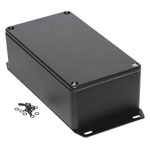 Hammond 1590WxxFBK Watertight Diecast Aluminium Enclosures, Flanged Base - Black