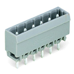 WAGO 231 Series MCS MIDI 12A 5mm Closed Vertical PCB Headers Grey