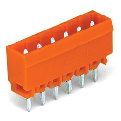 WAGO 231 Series MCS MIDI 12A 5.08mm Closed Vertical PCB Headers Orange