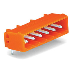 WAGO 231 Series MCS MIDI 12A 5.08mm Closed Horizontal PCB Headers Orange