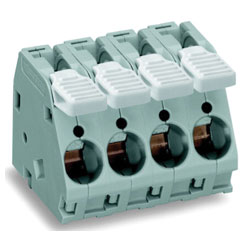 WAGO 2716 Series 10mm 76A 30° Lever PCB Terminal Blocks Grey