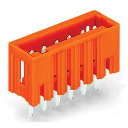 WAGO 734 Series 3.81mm 10A MCS Vertical Male Headers Closed Orange