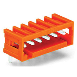 WAGO 734 Series 3.81mm 10A MCS Horizontal Male Headers Closed Orange