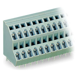 WAGO 736 Series 5mm 21A 45° Double Deck PCB Terminal Blocks Grey