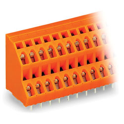 WAGO 736 Series 5mm 21A 45° Double Deck PCB Terminal Blocks Orange