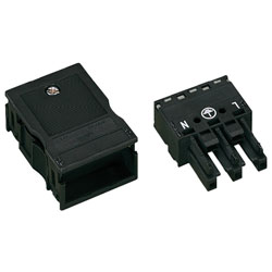 WAGO 770 Series 10mm Sockets with Strain Relief Black