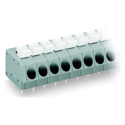 WAGO 804 Series 5mm 24A Push Button Staggered PCB Terminal Blocks Grey