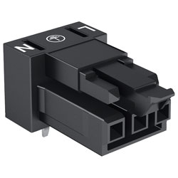 WAGO 890 Series PCB Mount Angled Sockets Black