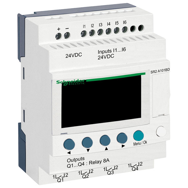 Schneider SR2B121FUSR2 12 IO 100-240VAC w/Clock Compact Smart Relay