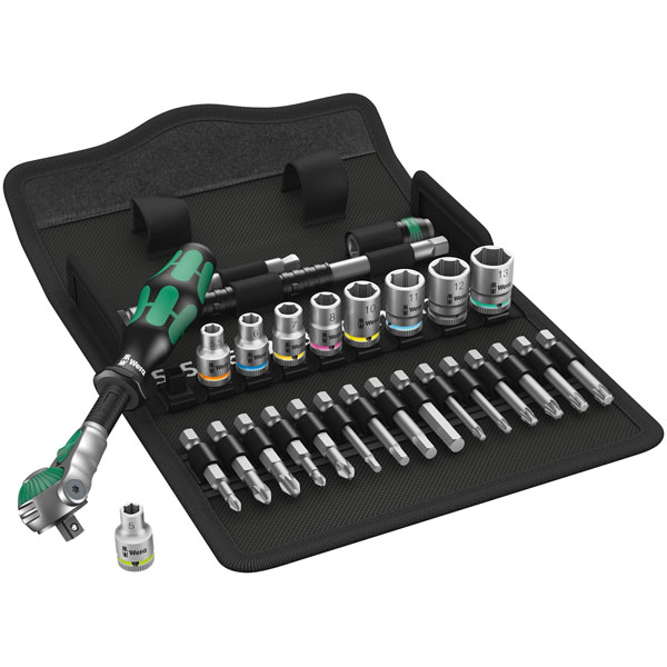 Wera 05004016001 8100 SA 6 Zyklop Speed Ratchet Set, 1/4" Drive, M...