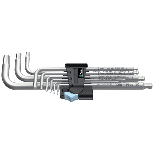 Wera 05073544001 3950/9 Hex-Plus Stainless 1 SB L-Key Set Metric -...