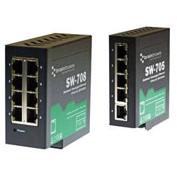 Brainboxes DIN Rail Mountable Industrial Hardened Ethernet Switches