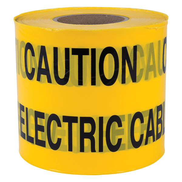 Yellow "Caution Electric Cable Below" Non Adhesive Tape 150mm x 365m