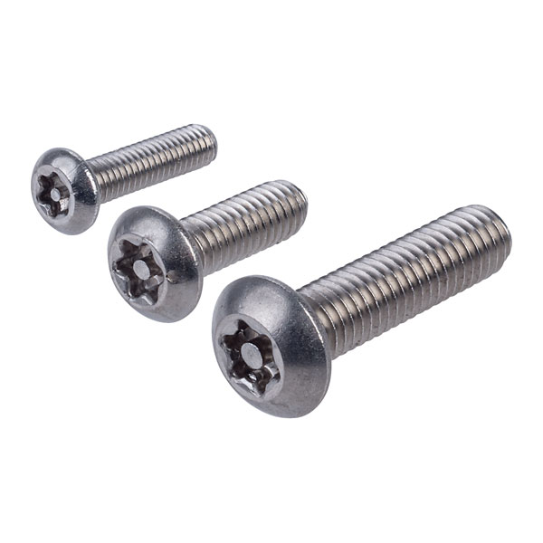  Security Screw Button Head Pin Recess T Drive T10 A2 S/S M3 20mm PK100