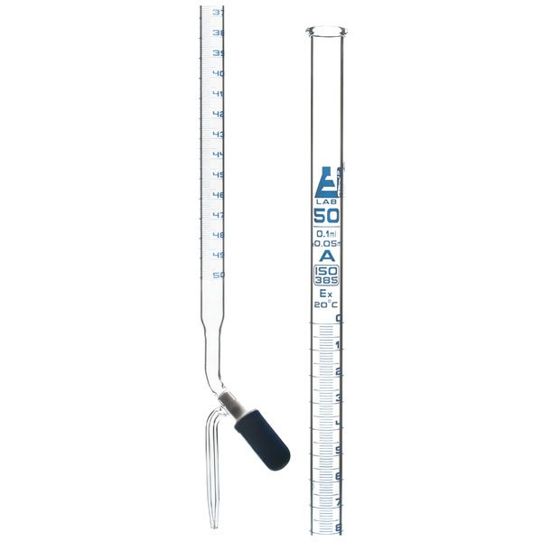 Image of LabGlass Burettes PTFE Rotaflow Stopcock 25ml Class A White Graduation