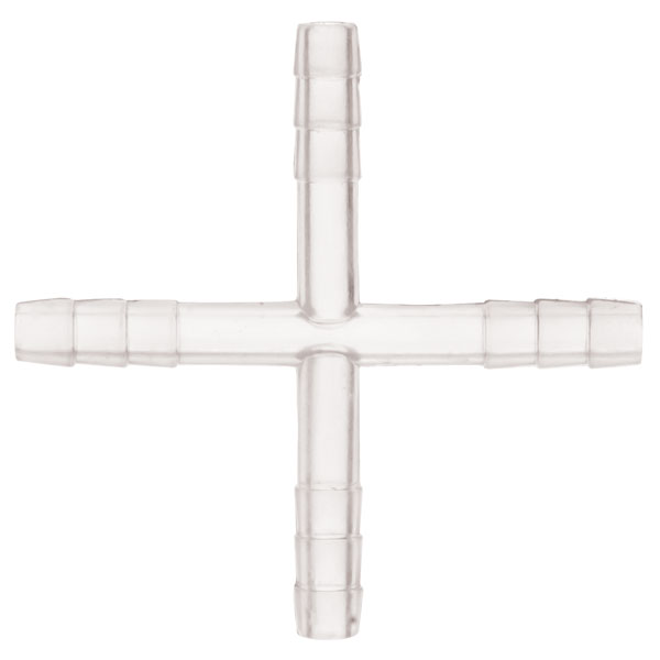 Image of Eisco Polypropylene Cross Tubing Connector 4 Way 10mm