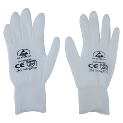 Antistat ESD Polyurethane PU Palm White Nylon Gloves