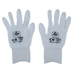 Antistat ESD PU Tip White Gloves Nylon Top Fit Packs of 10