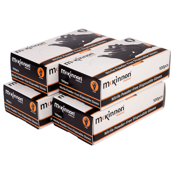  Medical Black Nitrile Powder-Free Examination Gloves Box 100 - Large