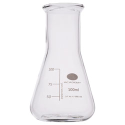 Academy Borosilicate Glass Conical, Erlenmayer Flasks, Wide Mouth