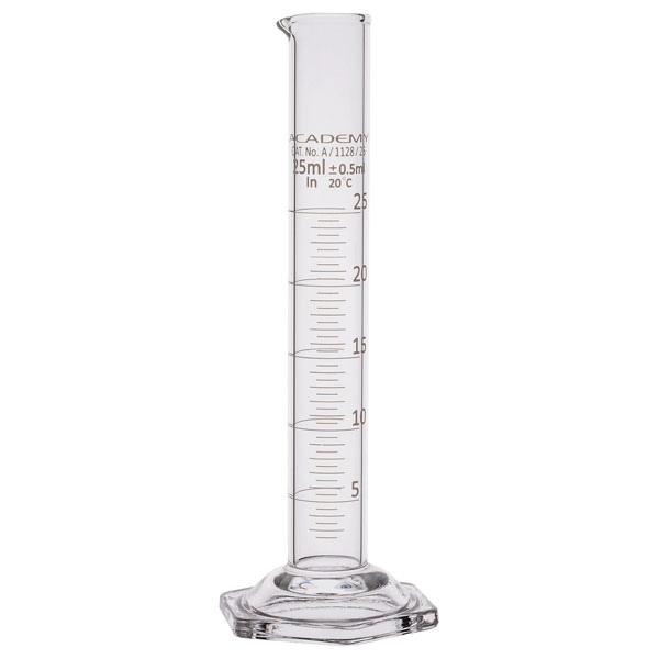 Image of Academy Measuring Cylinder Hexagon Base 25ml Pack of 2