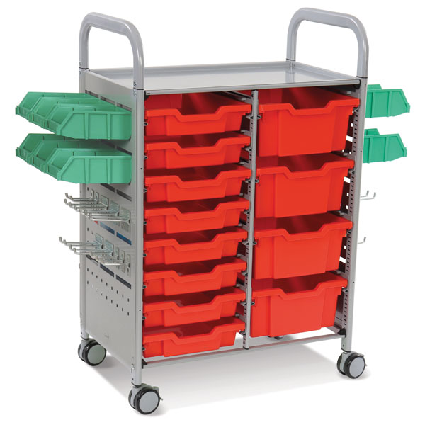 Callero Plus STEAM Activity Double Trolley & Charcoal Grey Gratnells Trays