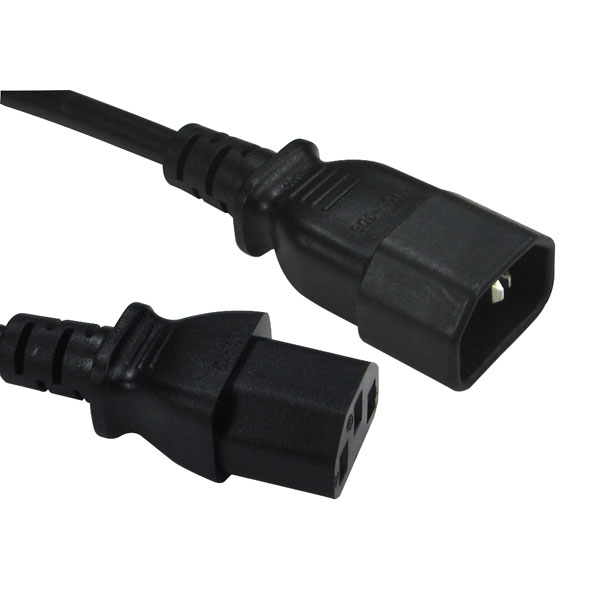  16-1747 1.8m IEC C13 F IEC C14 M Black Mains Extension Cable