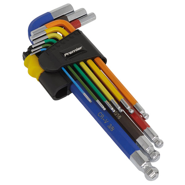 Click to view product details and reviews for Sealey Ak7197 Ball End Hex Key Set 9pc Long Colour Coded Imperial.