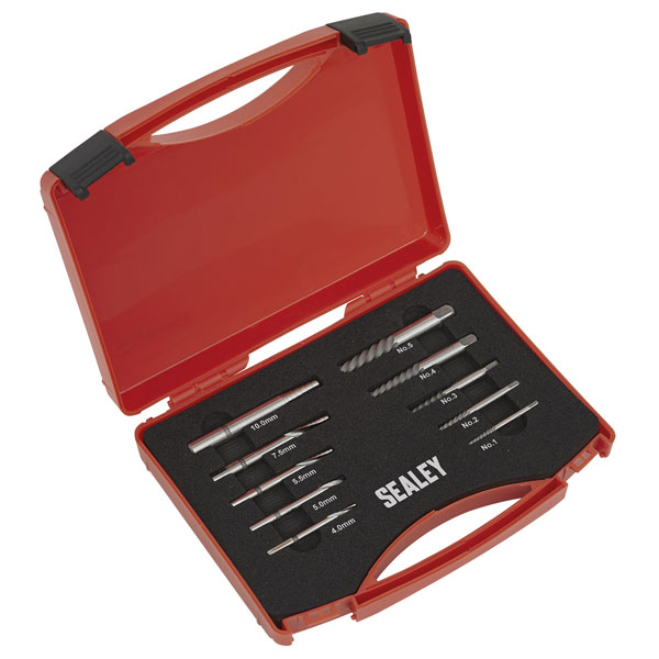 Sealey AK8187 Step Drill Screw/Bolt Extractor Set 10pc