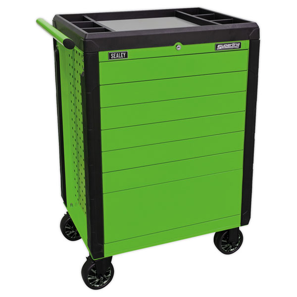 Sealey APPD7G Rollcab 7 Drawer Push-To-Open Hi-Vis Green