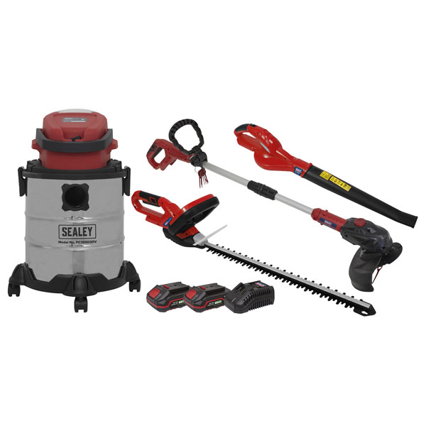 Sealey CP20VCOMBO3 Garden Power Tool Kit 20V - 2 Batteries
