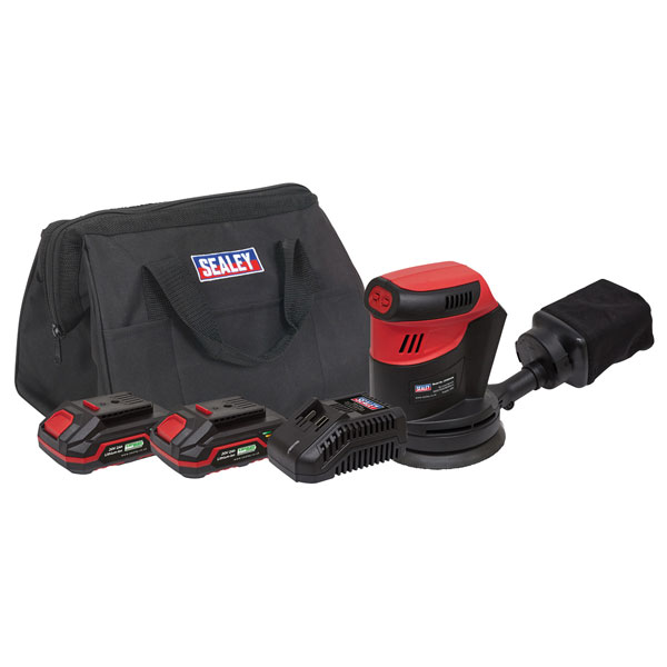 Sealey CP20VOSKIT Cordless Orbital Palm Sander Kit Ø125mm 20V - 2 ...