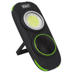 Sealey LED50W Series Rechargeable Torch with Wireless Speaker 10W COB LED