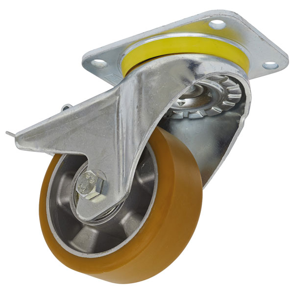 Sealey SCW5125SPL Castor Wheel Swivel Plate with Total Lock Ø125mm