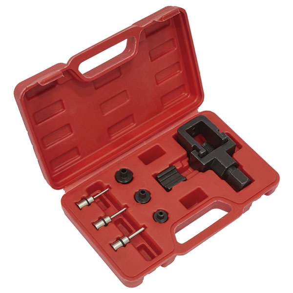 Slide Sealey SMC4 Motorcycle Chain Splitter & Riveting Tool Set - Heavy-Duty